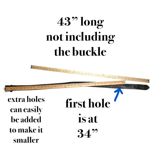 belt BALTIMORE 34-39 black leather 2 buckles silver Maryland map Boston handmade - Picture 6 of 15